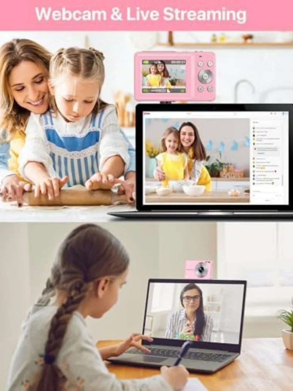 Compact 1080P Digital Camera for Teens & Kids - 16X Zoom, Anti-Shake, Portable